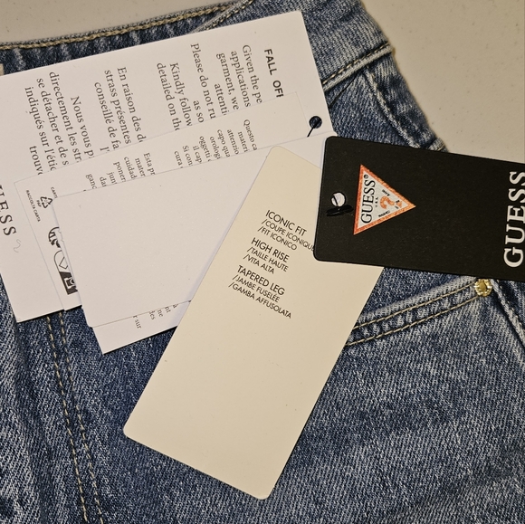 Guess Mom Style high rise jeans with rhinestone embellished butterflies 🦋 NWT - Picture 4 of 13